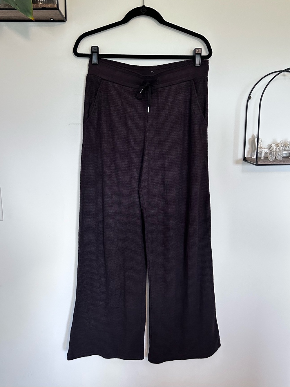 NWT Madewell‎ Brown Waffle-Knit Wide-Leg Pants Size Large